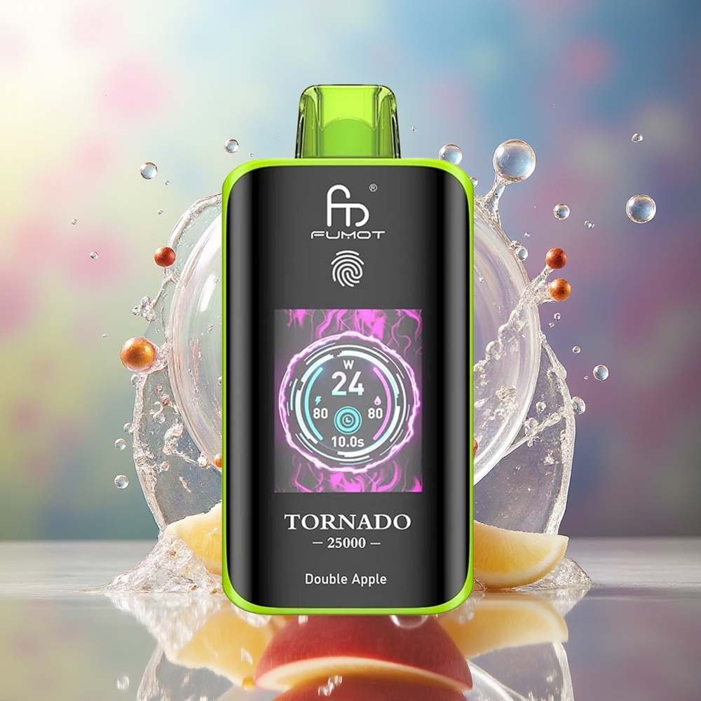 Fumot Tornado 25000 Puffs Engros Danmark Dobbelt Æble 20ml Pre-filled E-liquid