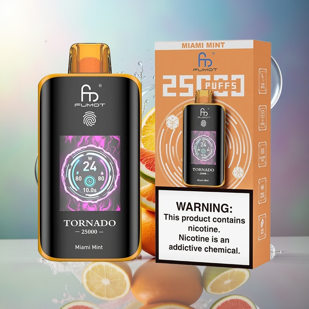 Fumot Tornado 25000 Puffs Opladningsbar Miami Mynte Engros Danmark