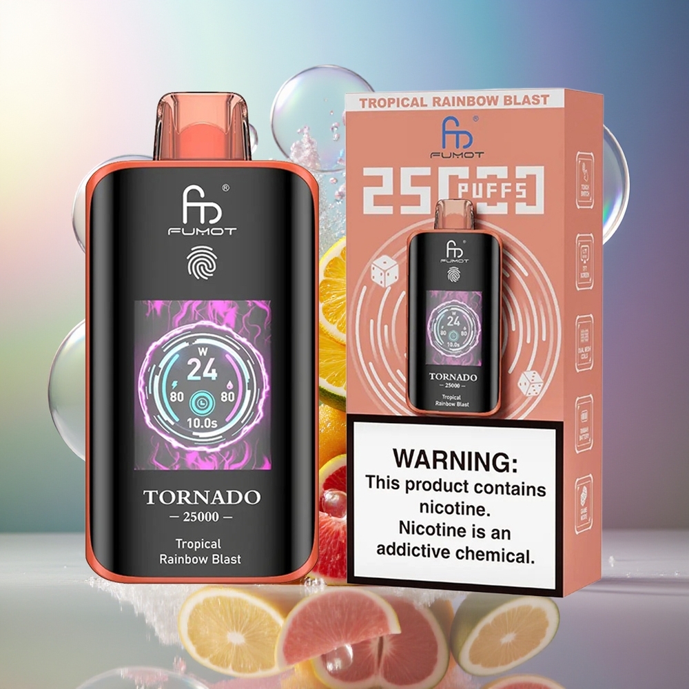 Fumot Tornado 25000 Puffs Tropisk Regnbue Blast 700mAh Engros Danmark