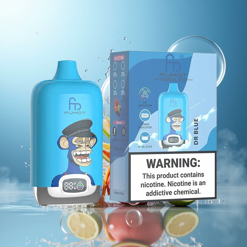 Fumot Tornado Digital Box 12000 Puffs 20ml MTL Dr Blå Engros Danmark