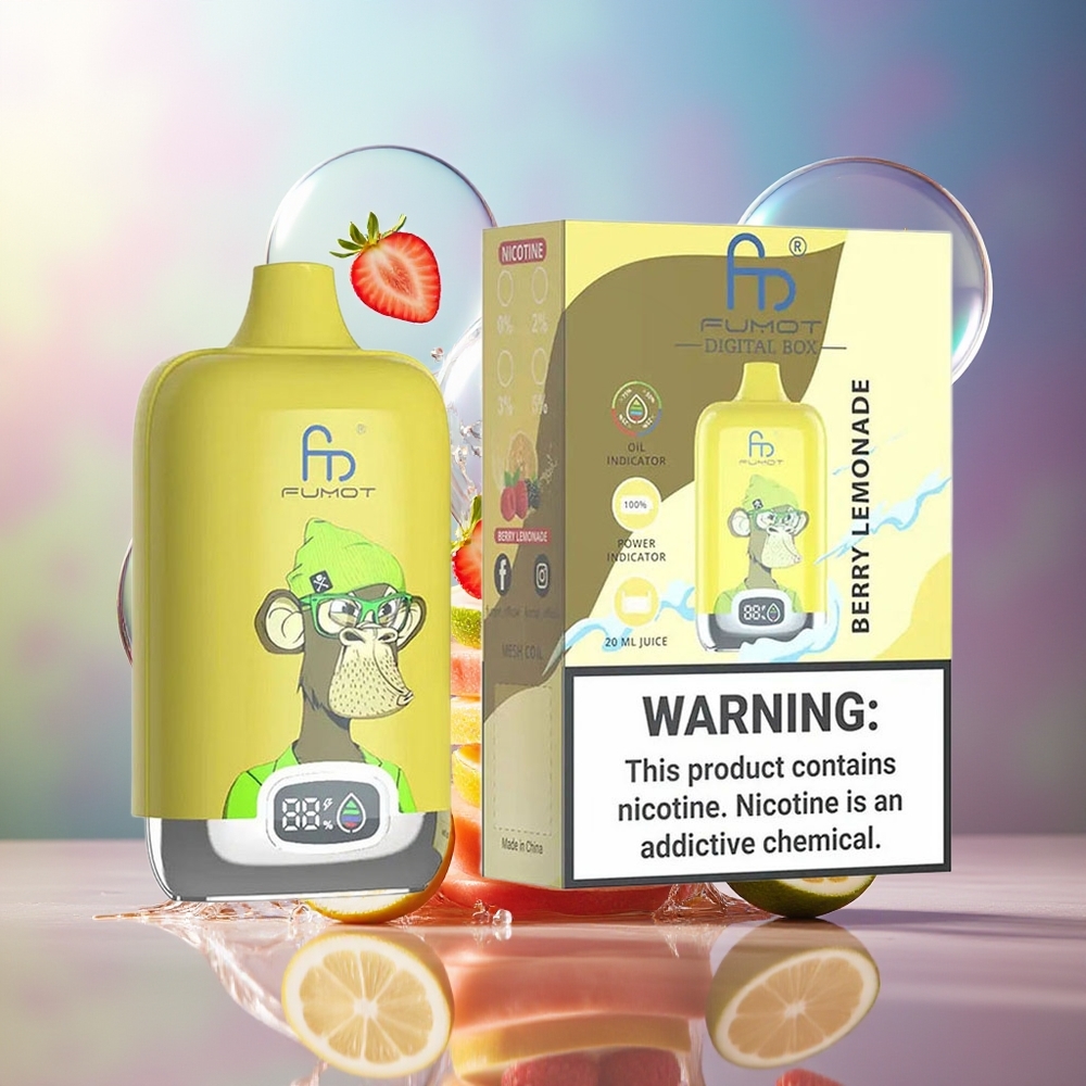 Fumot Tornado Digital Box 12000 Puffs Engros Danmark Bær Lemonade Mesh Coil