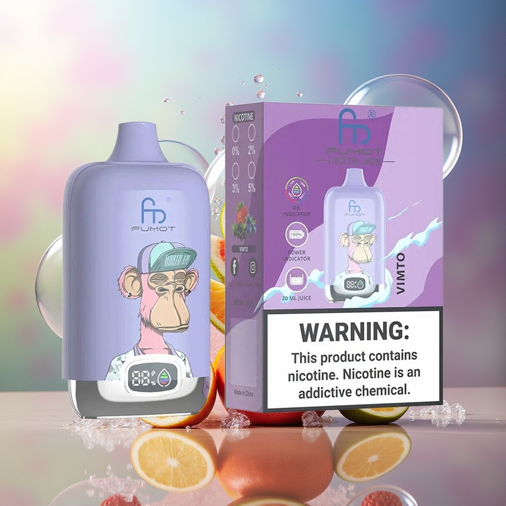Fumot Tornado Digital Box 12000 Puffs Engros Danmark MTL Gennemtræk Vimto