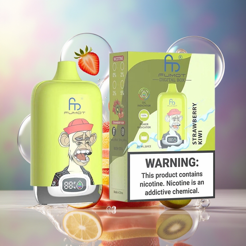 Fumot Tornado Digital Box 12000 Puffs Engros Danmark Mesh Jordbær Kiwi