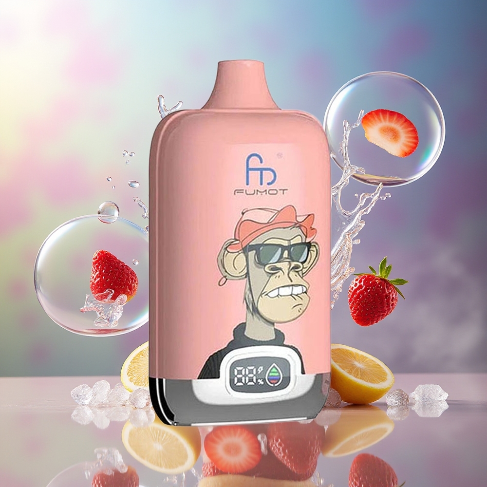 Fumot Tornado Digital Box 12000 Puffs Jordbær Is 20ml Engros Danmark