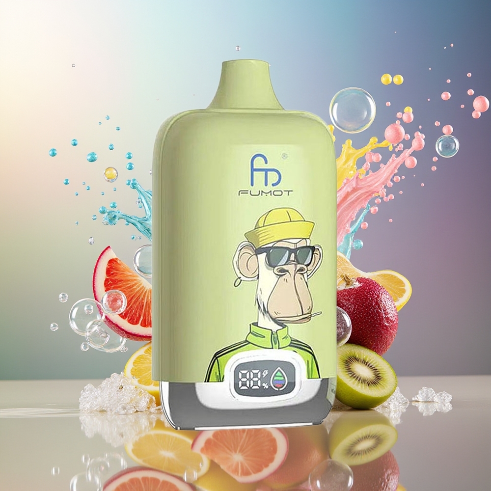 Fumot Tornado Digital Box 12000 Puffs Type-C Engros Danmark Kiwi Passionsfrugt Guava
