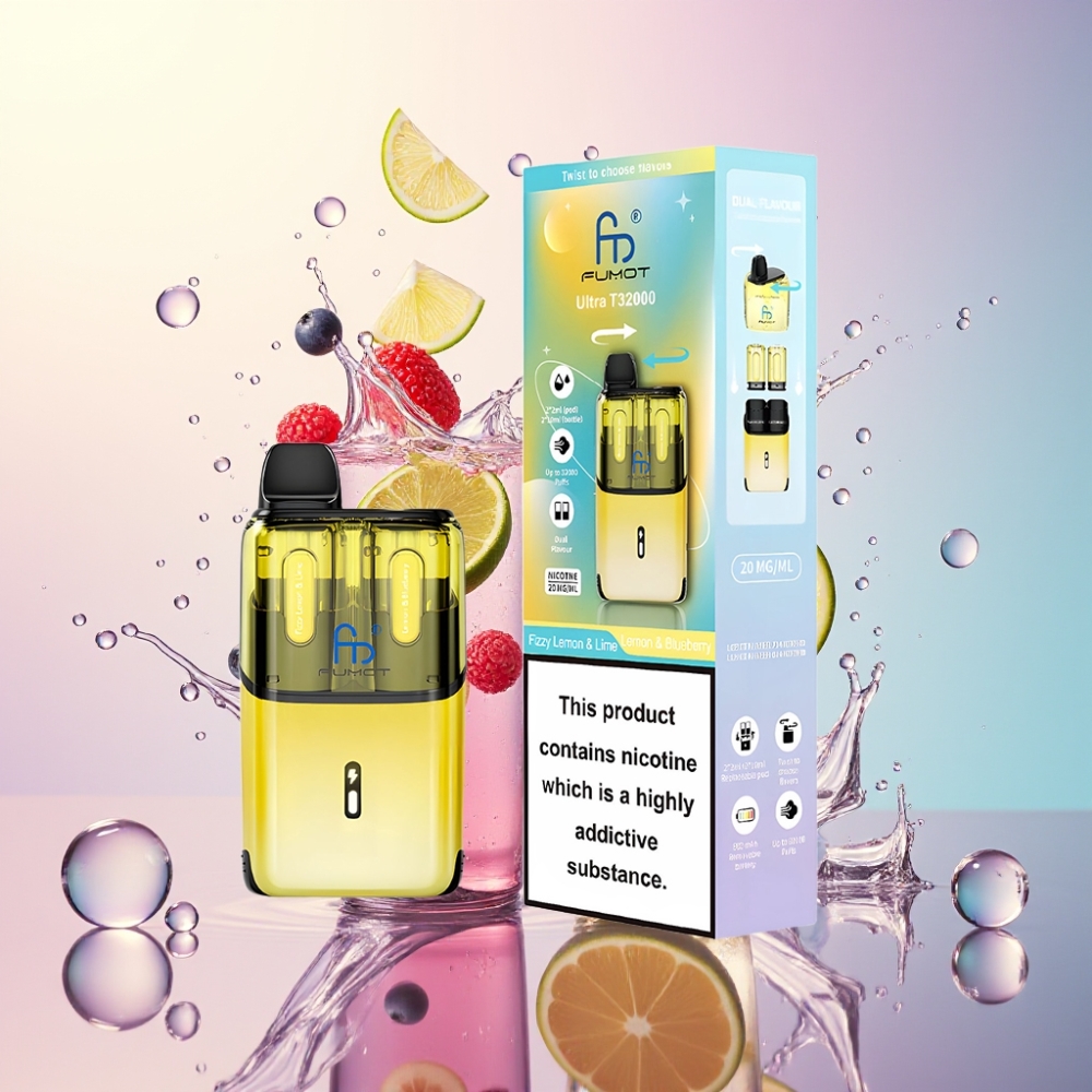 Fumot Ultra T32000 2mund 24ml Frisk Citron & Lime & Citron & Blåbær Engros Danmark