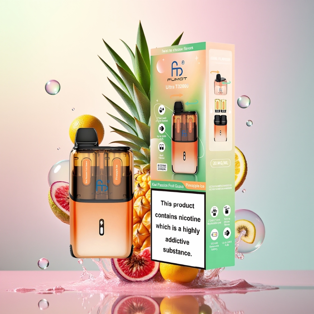 Fumot Ultra T32000 Engros Danmark 24ml Kiwi Passionsfrugt Guava & Ananas Is
