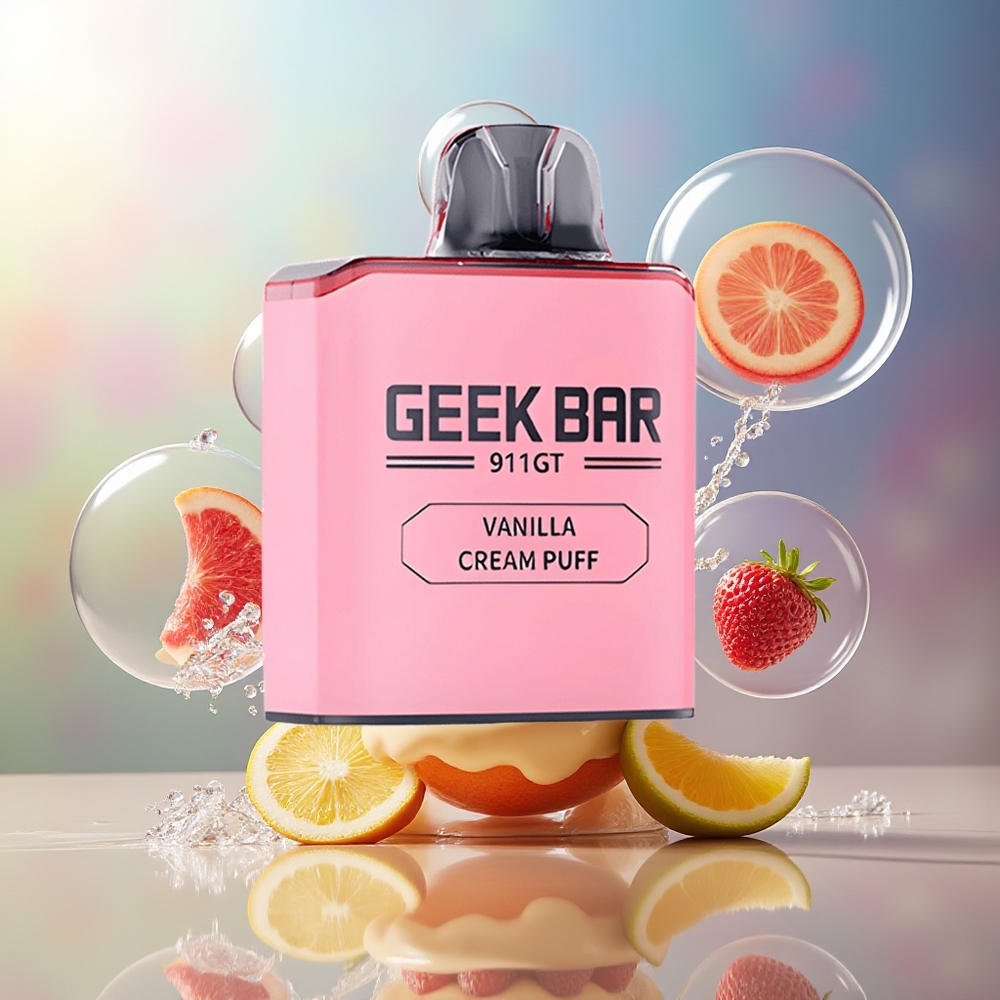 GEEK BAR 911 GT 16000 Puffs Engros Danmark Opladningsbar Vaniljekage Puff