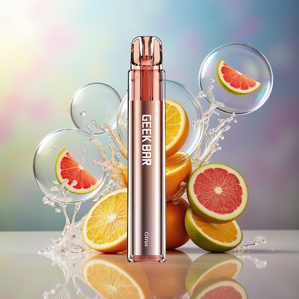 GEEK BAR Elite 1000 Puffs Engros Danmark Bæredygtig Mesh Coil Citrus