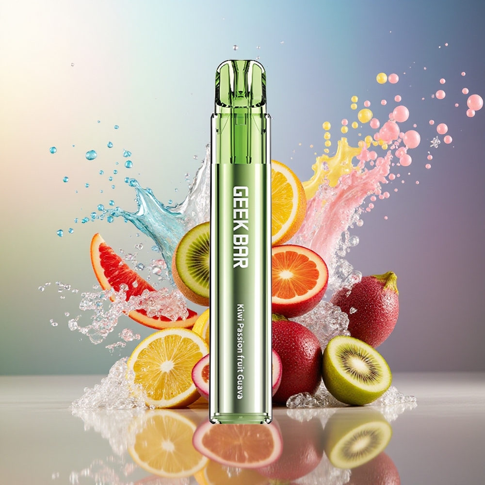 GEEK BAR Elite 1000 Puffs Engros Danmark Engangsdamp Kiwi Passionfrugt Guava Mesh Coil