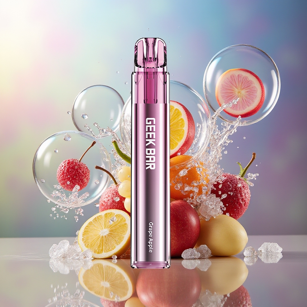 GEEK BAR Elite 1000 Puffs Engros Danmark Engangsdamp Vindue Æble Mesh Coil
