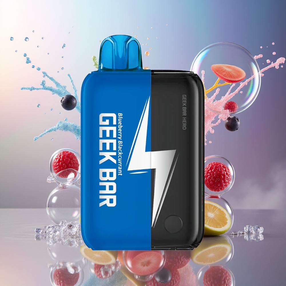 GEEK BAR Hero 20000 Puffs Dual Mesh Coil Engros Danmark Blåbær Solbær