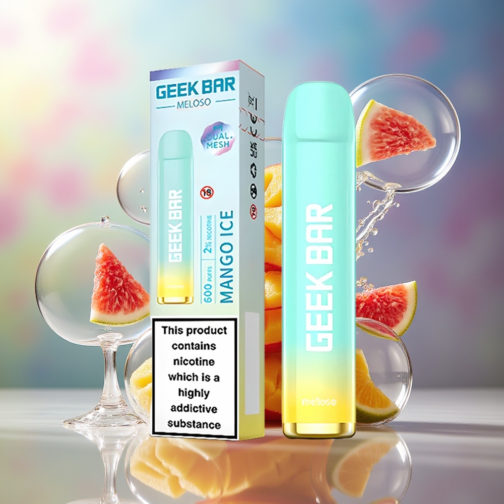 GEEK BAR Meloso 600 Puffs 20mg Engbat Danmark Mango Is