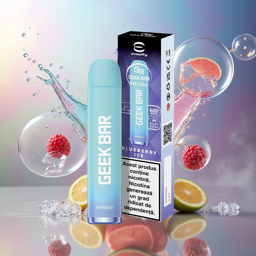 GEEK BAR Meloso 600 Puffs 20mg Engros Danmark Blåbær Is