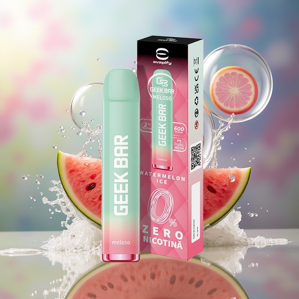 GEEK BAR Meloso 600 Puffs 20mg Engros Danmark Vandmelon Is