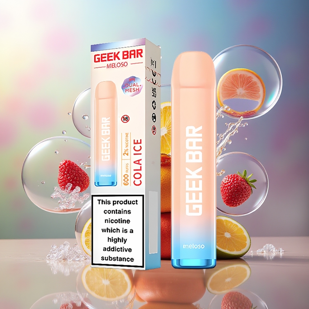 GEEK BAR Meloso 600 Puffs Engros Danmark 20mg Cola Is