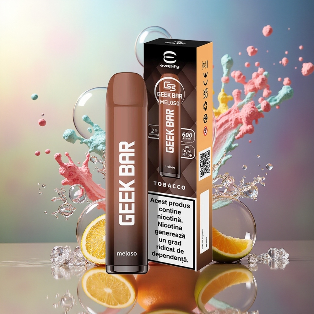 GEEK BAR Meloso 600 Puffs Tobak 20mg Engros Danmark