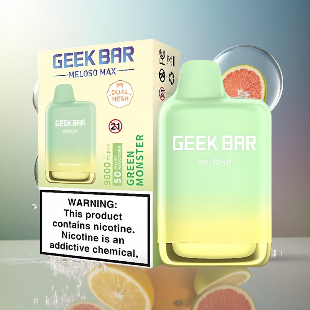 GEEK BAR Meloso Max 9000 Puffs 14ml Engros Danmark Grønt Monster