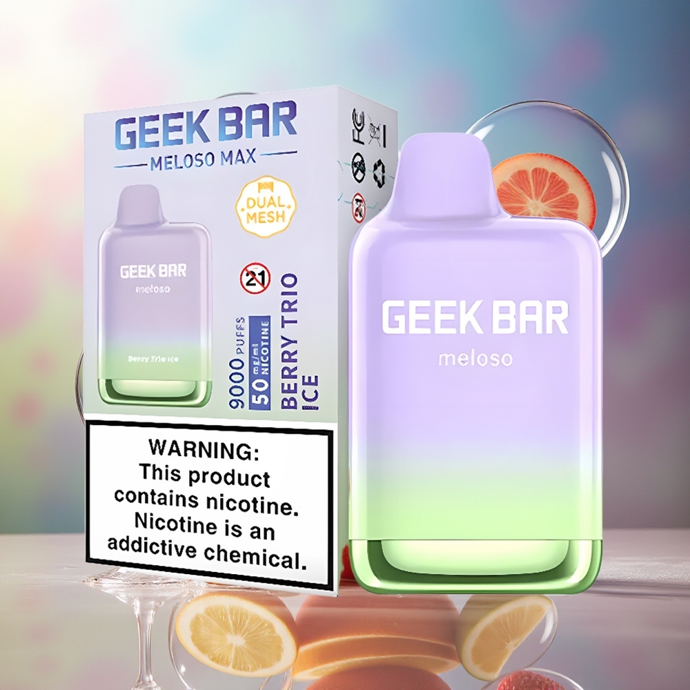 GEEK BAR Meloso Max 9000 Puffs Engros Danmark Bærtrio Is Dual Mesh Coil