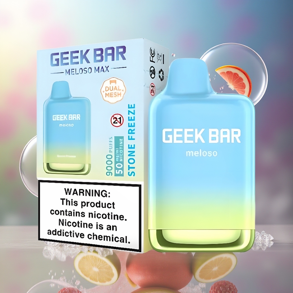 GEEK BAR Meloso Max 9000 Puffs Engros Danmark Dual Mesh Coil Stenfri Frost