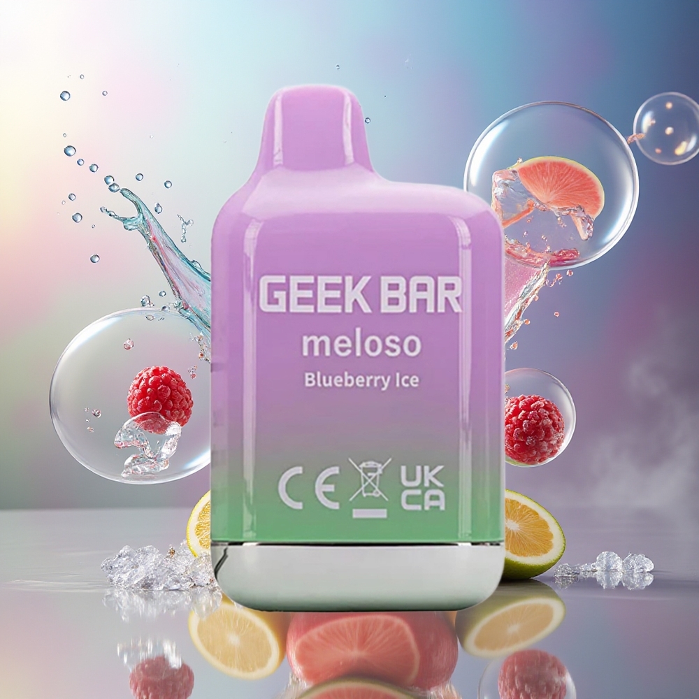 GEEK BAR Meloso Mini 600 Puffs 550mAh Engros Danmark Blåbær Is Engangsdamp