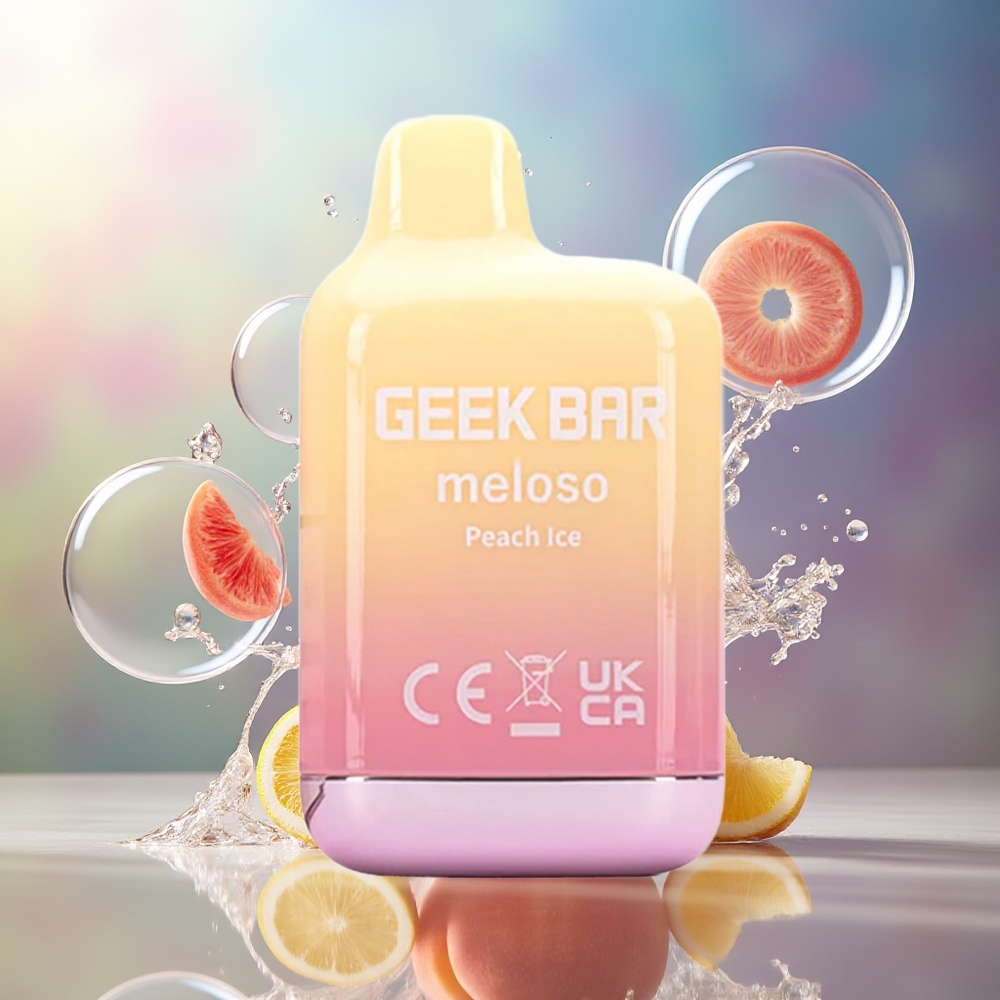 GEEK BAR Meloso Mini 600 Puffs 550mAh Engros Danmark Fersken Is Engangsdamp