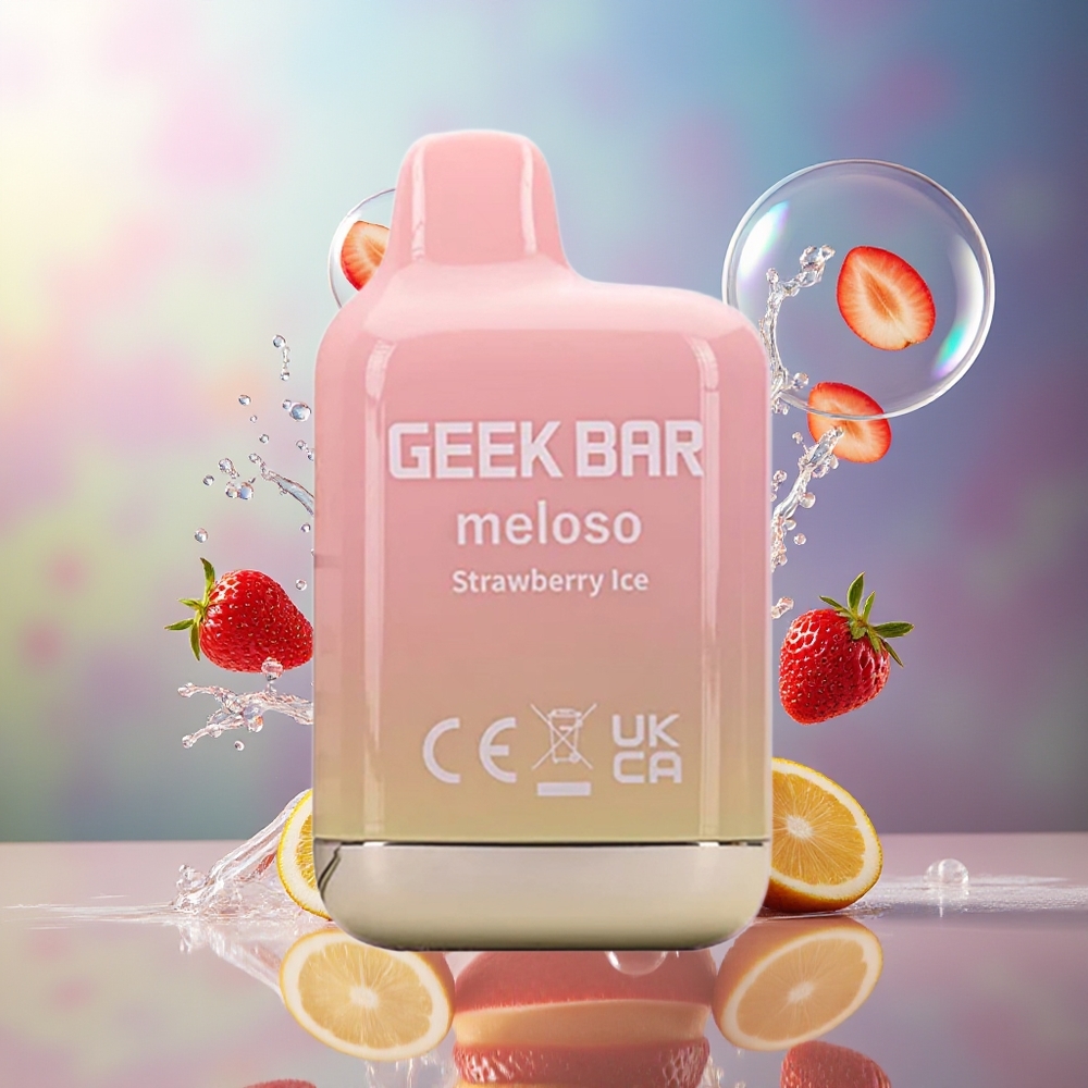 GEEK BAR Meloso Mini 600 Puffs 550mAh Engros Danmark Jordbær Is