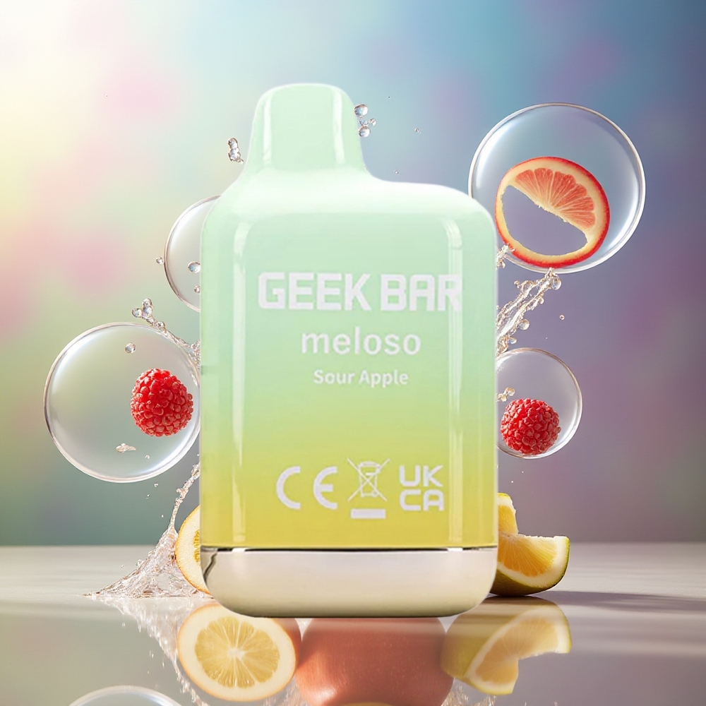 GEEK BAR Meloso Mini 600 Puffs Bærbar Vape Sur Æble 550mAh Engros Danmark