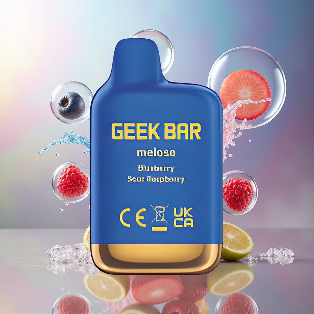 GEEK BAR Meloso Mini 600 Puffs Blåbær Sur Hindbær 550mAh Engros Danmark