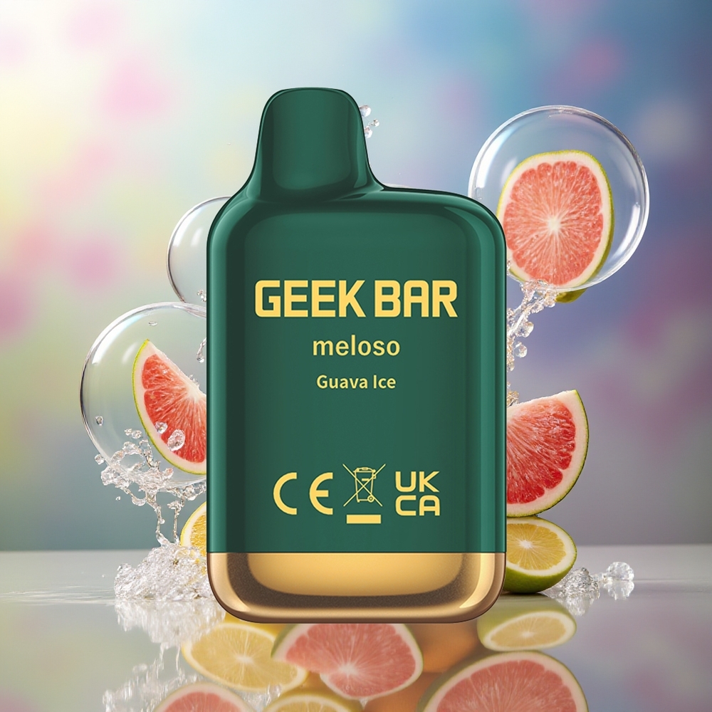 GEEK BAR Meloso Mini 600 Puffs Engros Danmark Dual Mesh Guava Is Engangsdamp