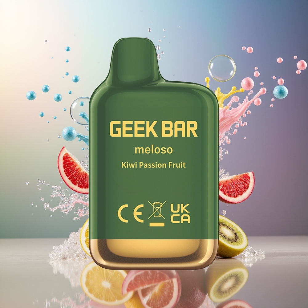 GEEK BAR Meloso Mini 600 Puffs Engros Danmark Dual Mesh Kiwi Passionsfrugt