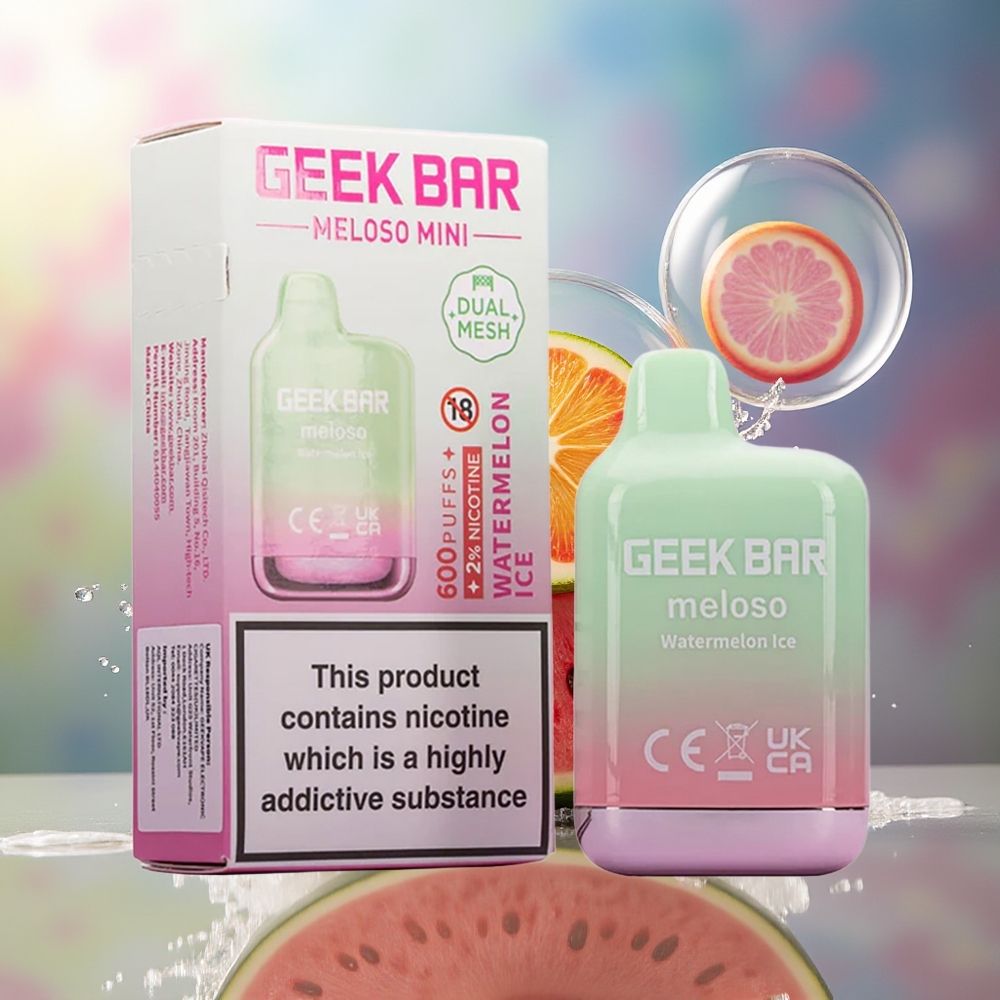 GEEK BAR Meloso Mini 600 Puffs Vandmelon Is Engros Danmark 550mAh