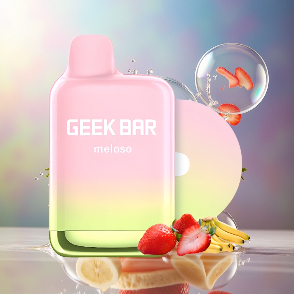 GEEK BAR Meloso Pro 4000 Puffs Engros Danmark Type-C Jordbær Banan