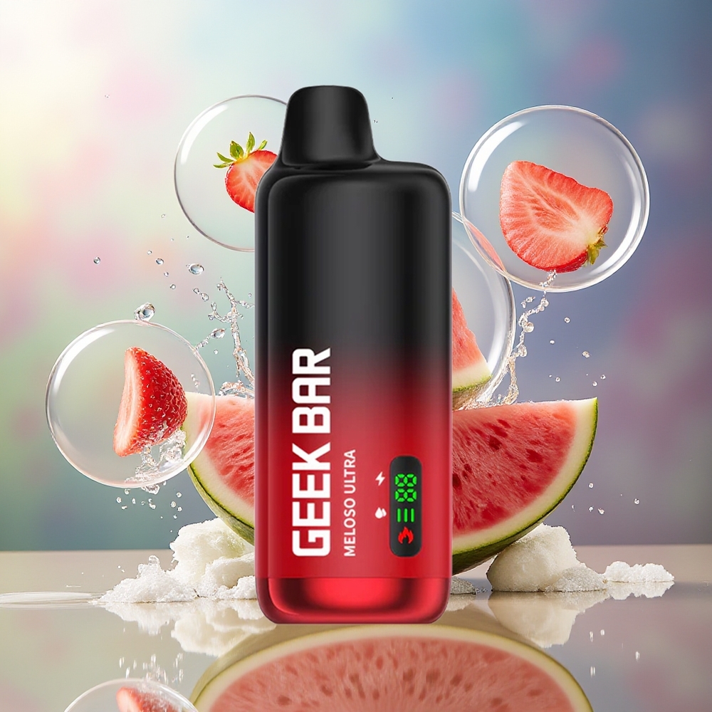 GEEK BAR Meloso Ultra 10000 Puffs Vandmelon Jordbær Kokosnød USB-C Engros Danmark