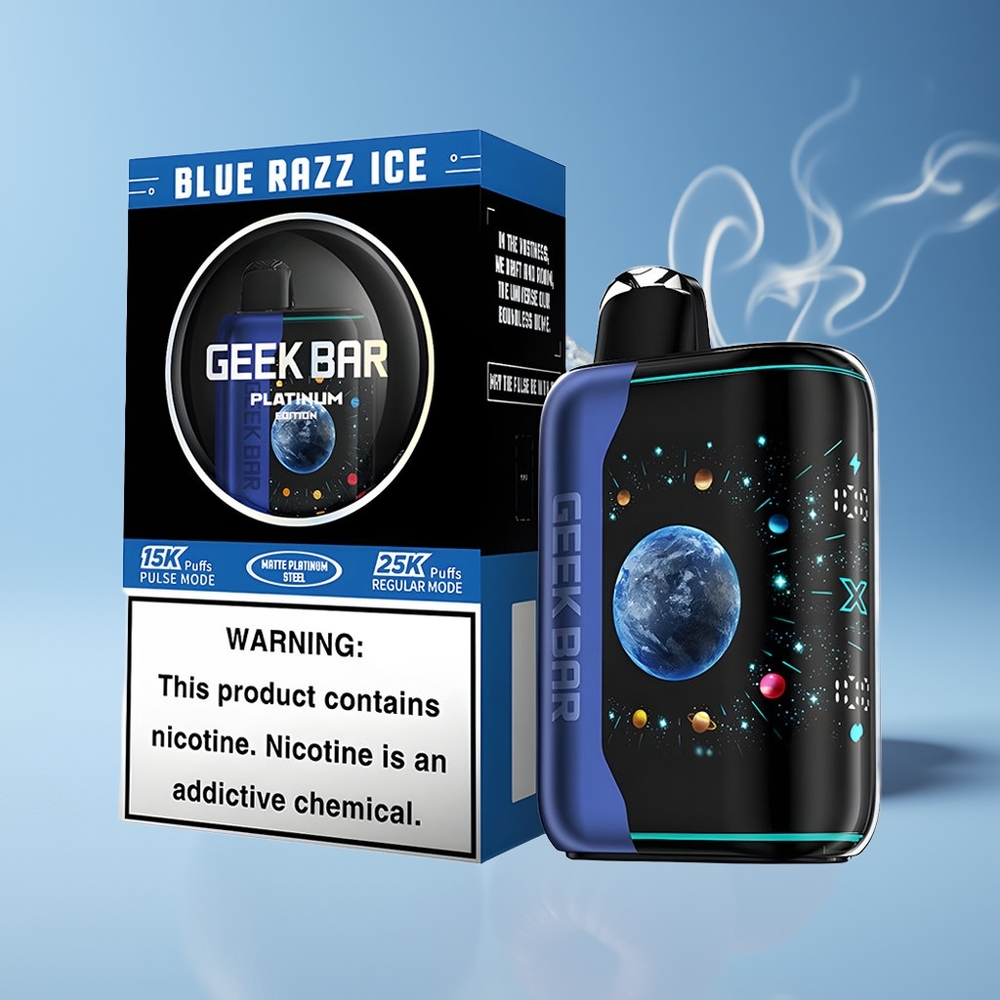 GEEK BAR Platinum Edition 25000 Blå Hindbær Is Dual Mesh Coil Engros Danmark