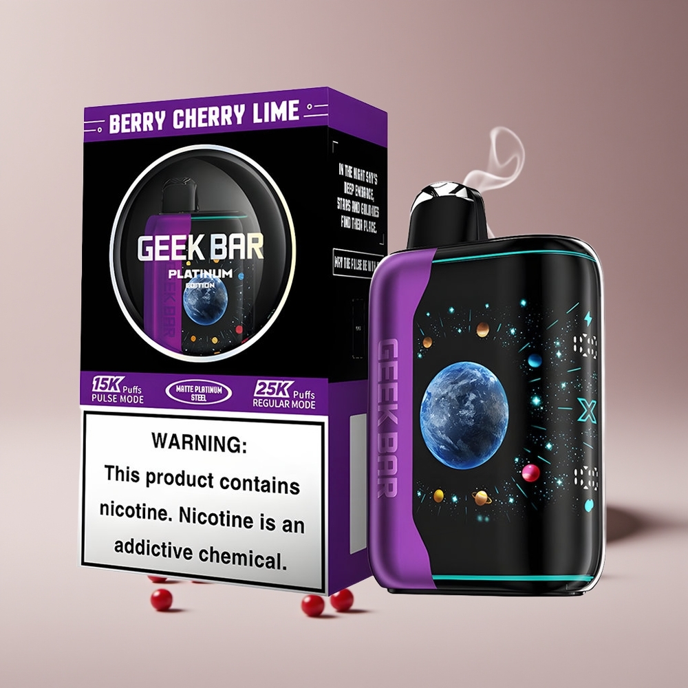 GEEK BAR Platinum Edition 25000 Pust 20mL Engros Danmark Bær Kirsebær Lime