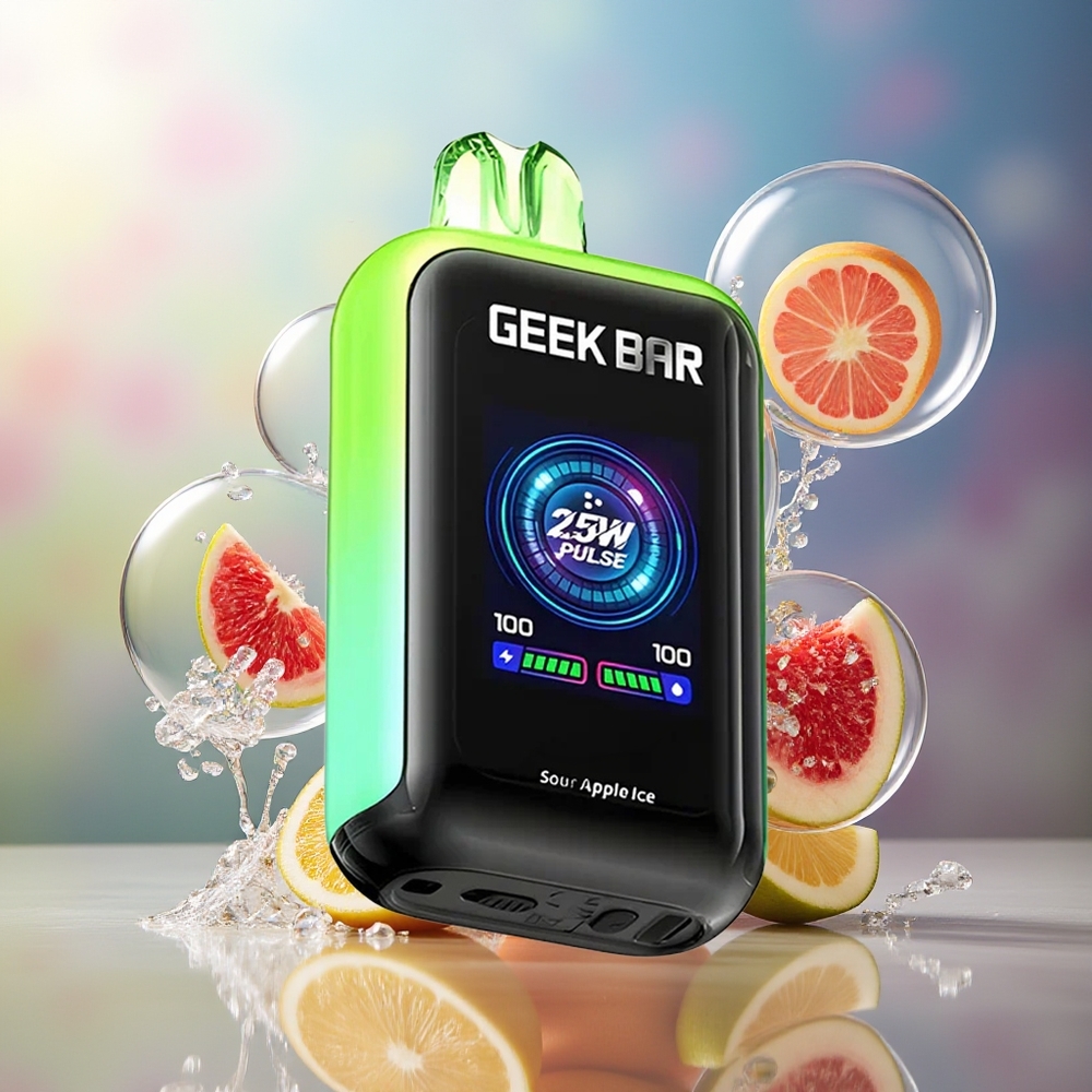 GEEK BAR Skyview 25000 Puffs 18W Norm Engros Danmark Sur Æble Is Engangsdamp
