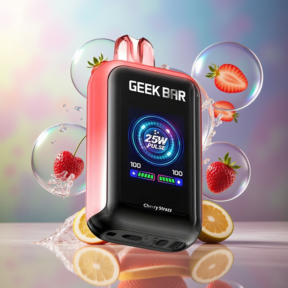 GEEK BAR Skyview 25000 Puffs Bærbar Damp Cherry Strazz 18W Norm Engros Danmark