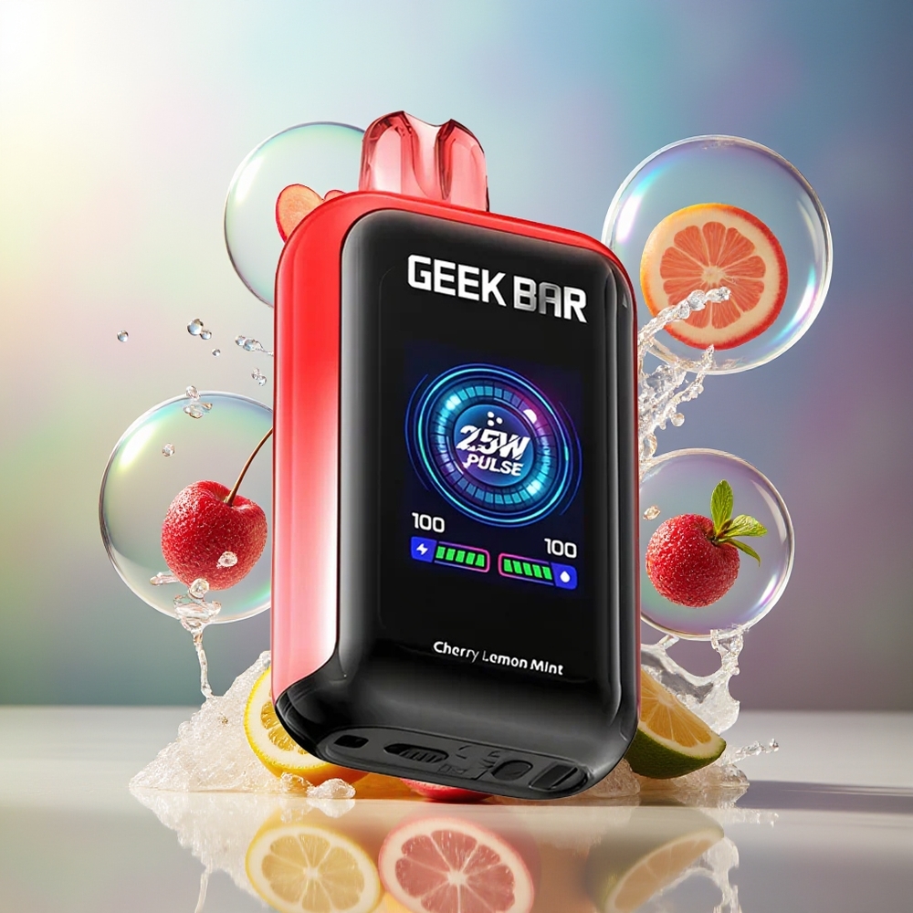 GEEK BAR Skyview 25000 Puffs Engros Danmark Dual Mesh Coil Kirsebær Citron Mynte