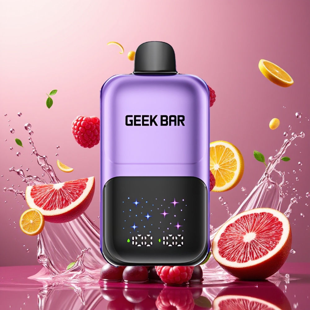GEEKBAR 2GO 50000 Puffs Engros Danmark Engangsdamp Pen Vindrue & Hindbær