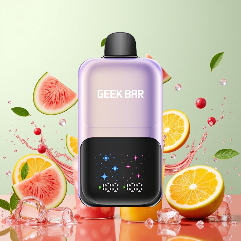 GEEKBAR 2GO 50.000 Pust Fersken Mango Vandmelon Is Engros Danmark