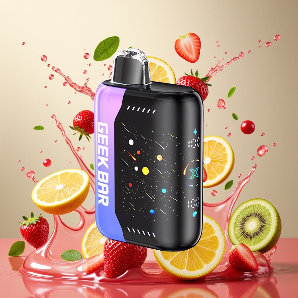 GEEKBAR Pulse X 42K Puffs Meteor Edition 820mAh Engros Danmark Meteor Edition Jordbær Kiwi Is