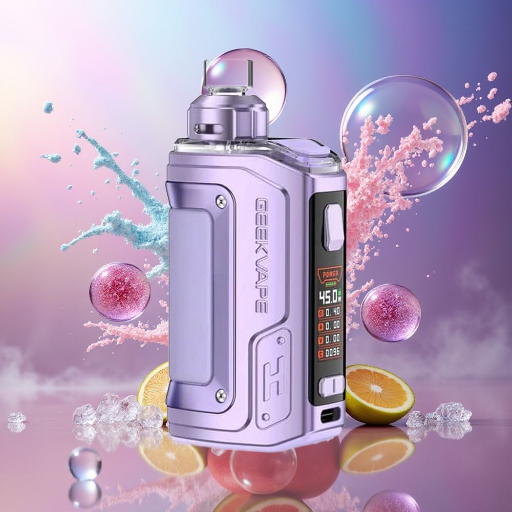 GeekVape H45 Aegis Hero 2 Crystal Edition 0.96 Tommer Skærm Pod Mod Kit Krystallakset Engros Danmark