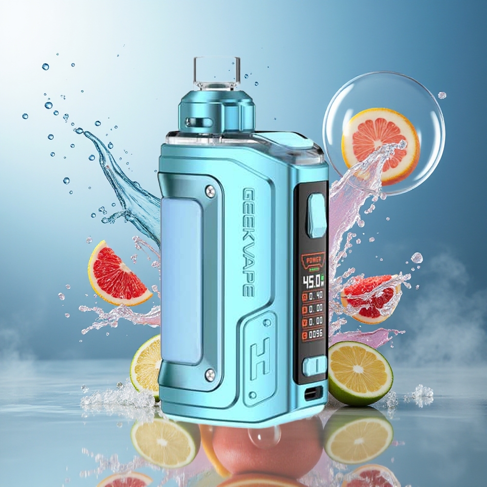 GeekVape H45 Aegis Hero 2 Crystal Edition 1400mah Engros Danmark Krystal Blå Pod Mod Kit