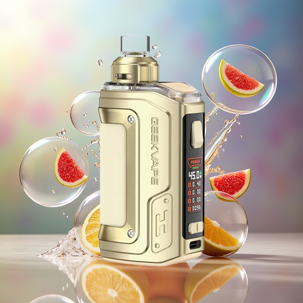 GeekVape H45 Aegis Hero 2 Crystal Edition 1-mund 1400mah Engros Danmark Krystal Guld