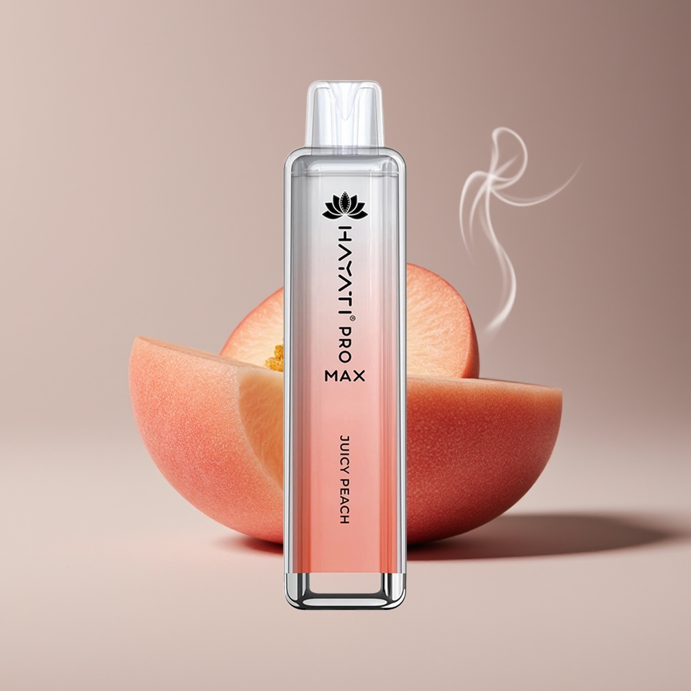 Hayati Pro Max 4000 Puffs Engros Danmark 1400mAh Bærbar E-cigaret Juicy Peach (Saftig Fersken)