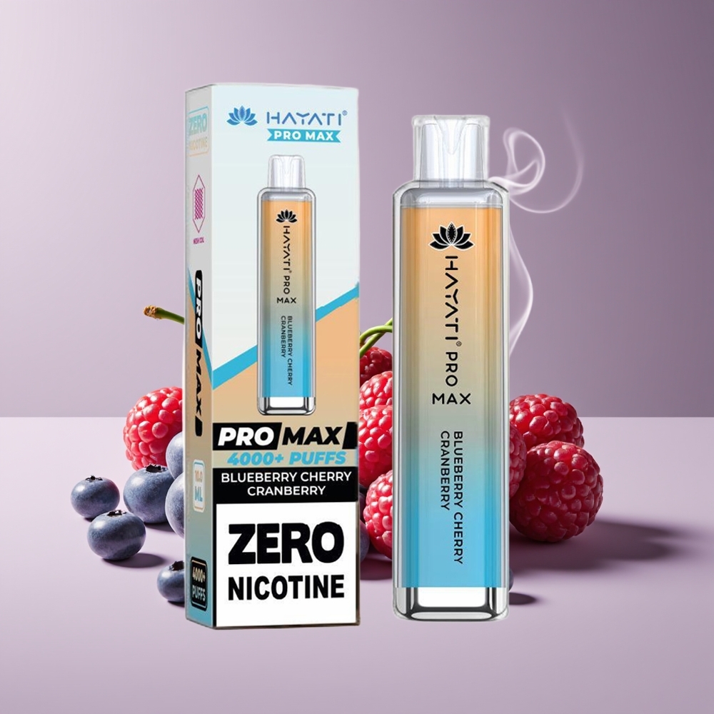 Hayati Pro Max 4000 Puffs Engros Danmark 1400mAh Disposable Vape Blåbær Kirsebær Tranebær