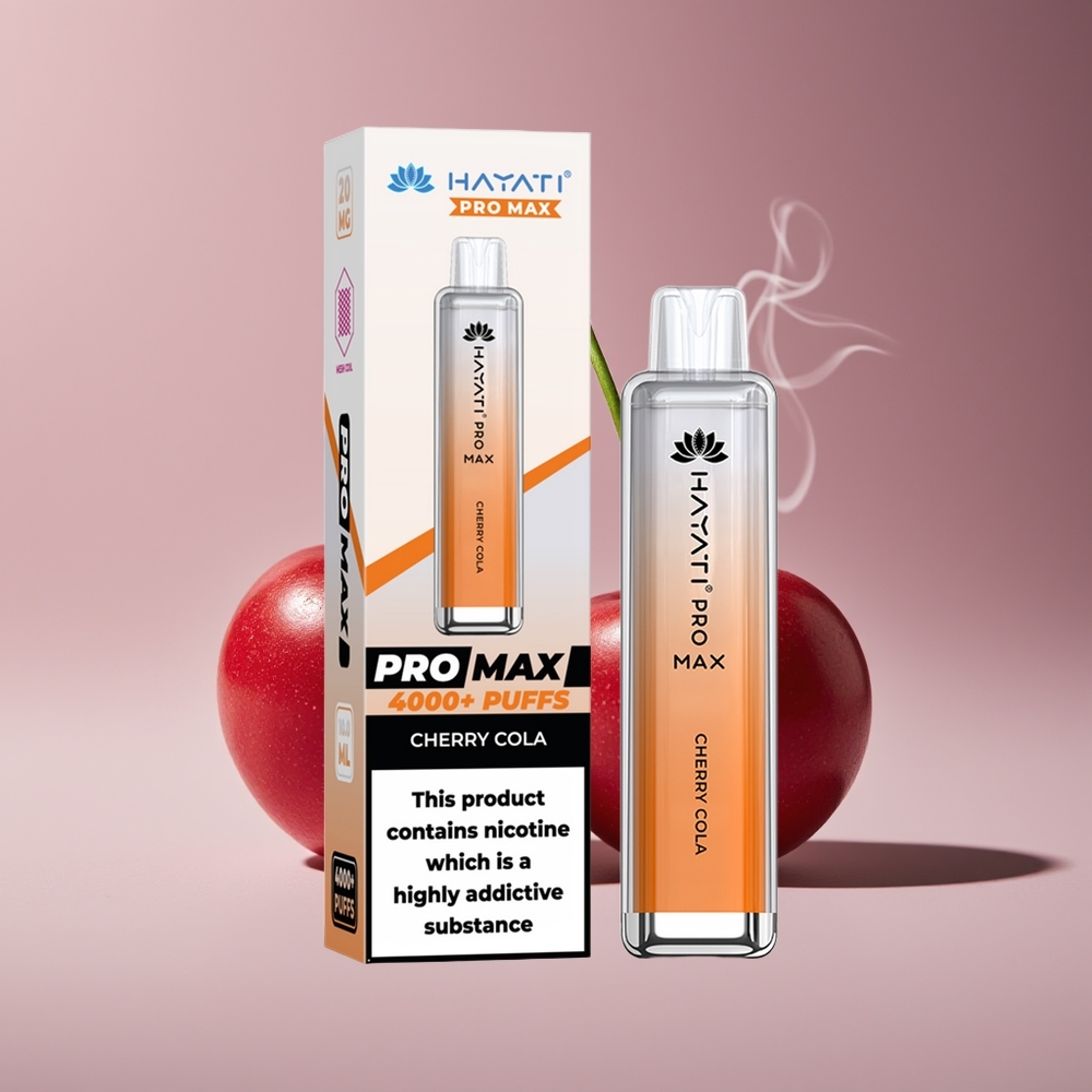 Hayati Pro Max 4000 Puffs Engros Danmark 1400mAh Disposable Vape Kirsebær Cola