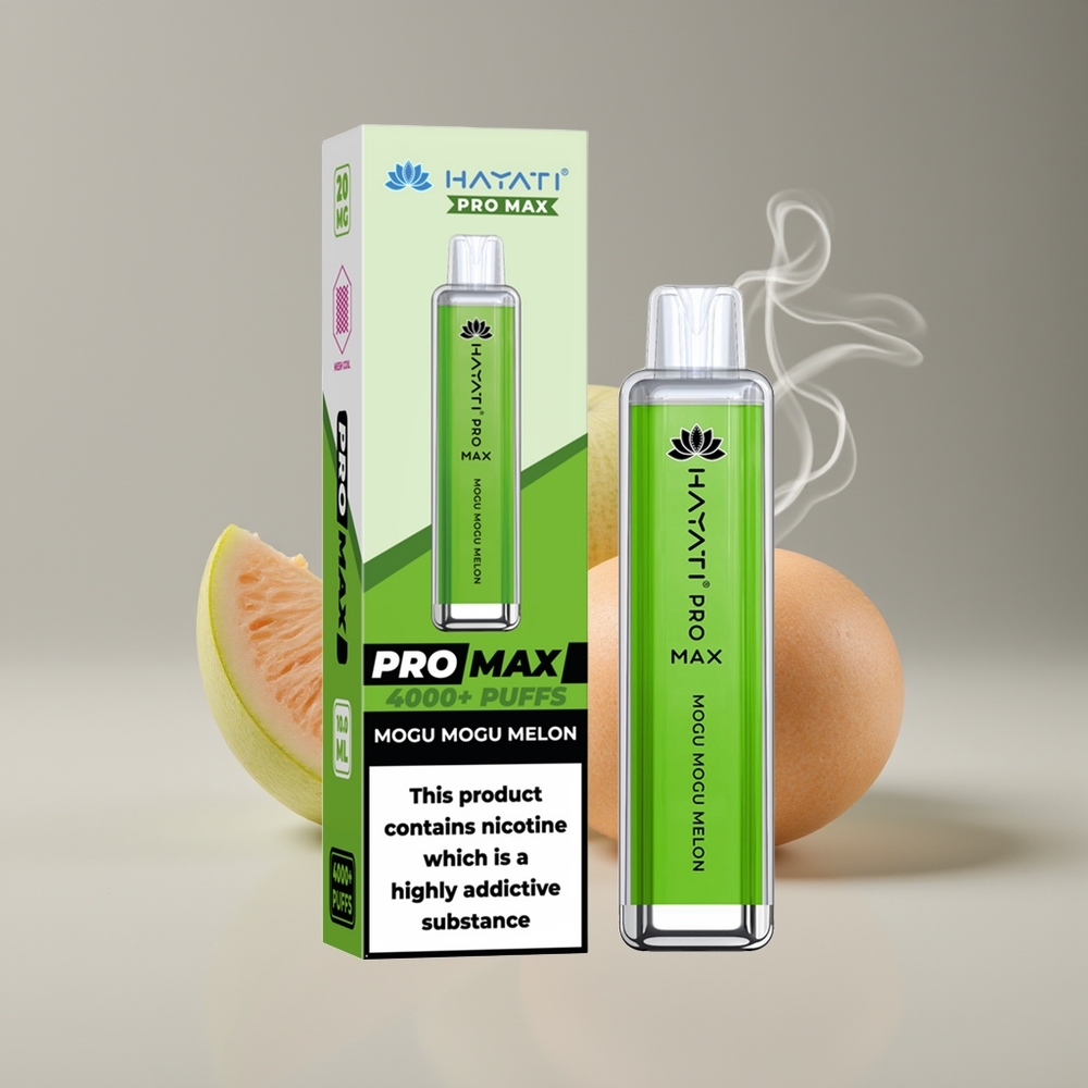 Hayati Pro Max 4000 Puffs Engros Danmark 1400mAh Disposable Vape Mogu Mogu Melon