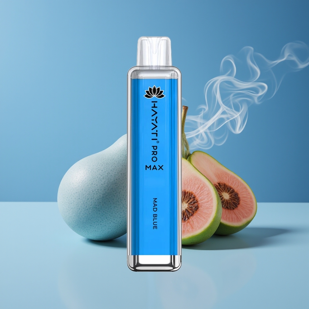 Hayati Pro Max 4000 Puffs Engros Danmark 1400mAh Opladelig Vape Gal Blå